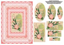 Tulip and Scene with Lace Pyramid