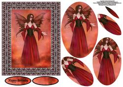 Red Passion Fairy Card Front with Pyramid