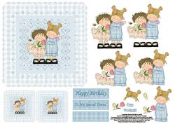 Best of Friends Lace Card Front with Decoupage