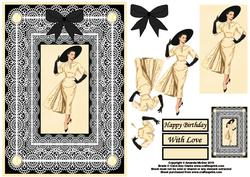 Lady and Lace Card Front and Decoupage 1
