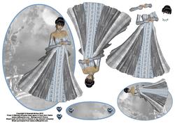 Moonlight Walk Oval Card Front and Decoupage