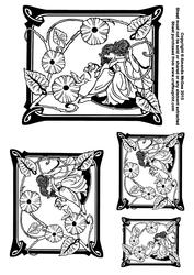 Art Nouveau Fairies Digital Stamps 1