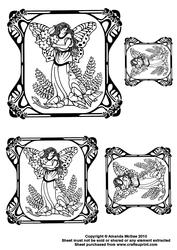 Art Nouveau Fairies Digital Stamps 3