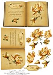 Yellow Roses Book with Decoupage