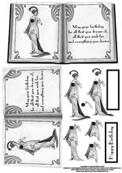 Elegant Art Deco Lady Book Sheet