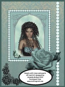 Beauty with Roses and Pearls Decoupage Kit - 6 Sheets