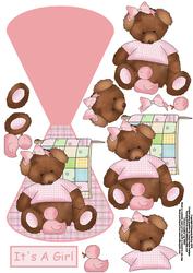 It's a Girl Wobble Card