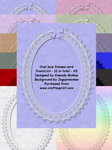 Oval Lace Card Fronts Kit - 12 in Total