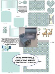 Baby Boy Keepsake Mini Cot Kit with Gift Box