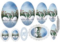Swans and Lace Pyramid to Go with Card Front - Sheet 2 of 2