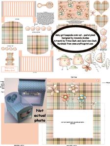 New Baby Girl Keepsake Mini Cot Kit W Gift Box- Pastel Plaid