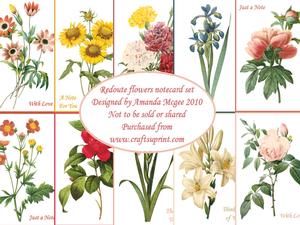 Redoute Flowers Notecard Set