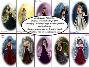 Lovely Ladies Notecard Set - 10 in Set