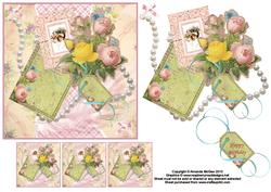 Shabby Romance Card Front and Decoupage Sheet 1 of 2