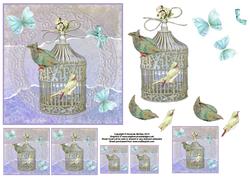 Lovebirds Shabby Chic Card Front and Decoupage