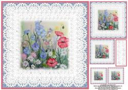Wildflowers and Lace Watercolour 8x8 Topper