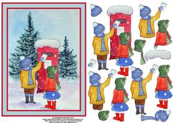 Posting the Christmas Cards Card Front with Step by Step