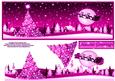Pink Christmas Large Dl Card Front with Decoupage