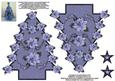3D Christmas Tree - Blue Poinsettias
