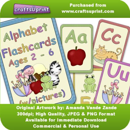 Alphabet Flash Cards W/ Pictures