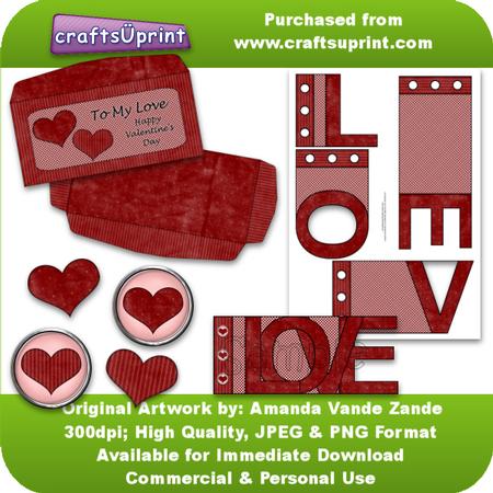 Love "book" Card 2 W/ Envelope