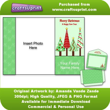 Christmas Photo Postcard Quickpage - Green