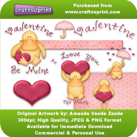 Valentine Ducks Clip Art