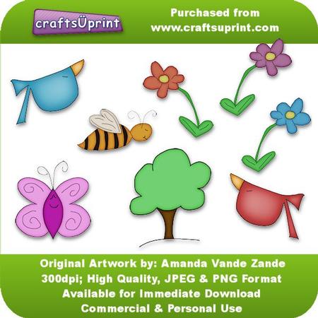 Spring Doodles Clip Art