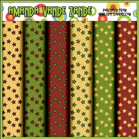 Aviator Santa Stars Digital Papers