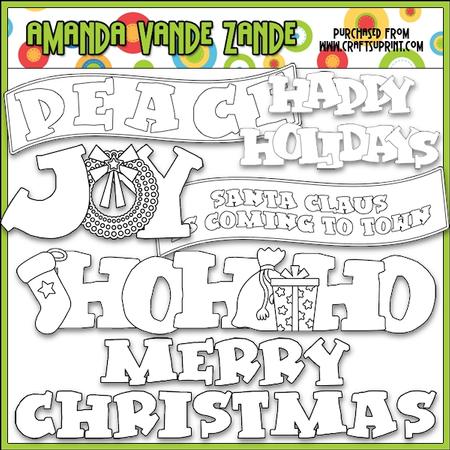 Aviator Santa Digital Stamp Clip Art