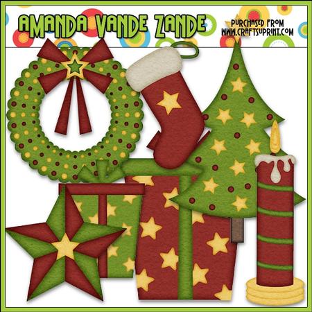 Aviator Santa Accents Clip Art