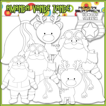 Aviator Santa 1 Digital Stamps