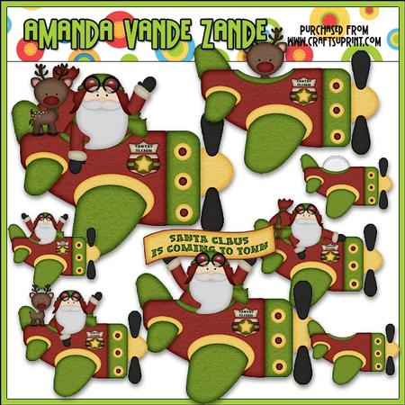 Aviator Santa 2 Clip Art