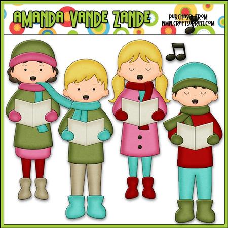 Christmas Cheer Carolers Clip Art