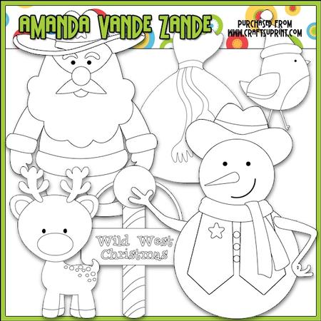 Wild West Christmas 1 Digital Stamp Clip Art