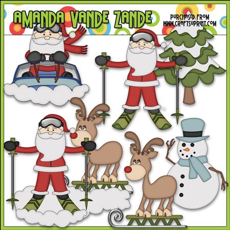 Snow Fun Santa Clip Art
