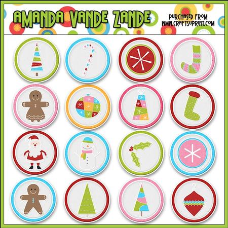 Merry & Bright Bottlecap Images