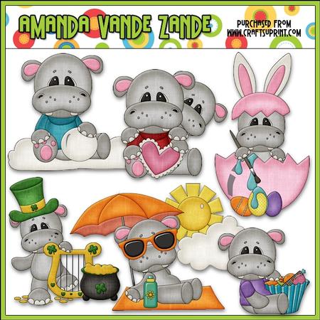 Calendar Tid Bits Hippos 1 Clip Art
