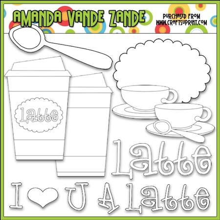 Love U a Latte Digital Stamps