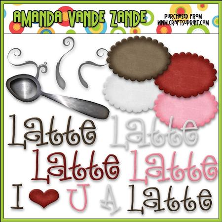 Love U a Latte Accents Clip Art