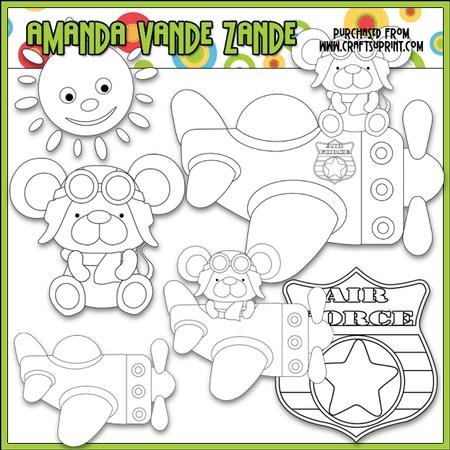 Aviator Mouse Digital Stamp Clip Art