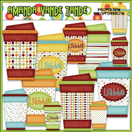 All Seasons Latte to Go Cups Clip Art