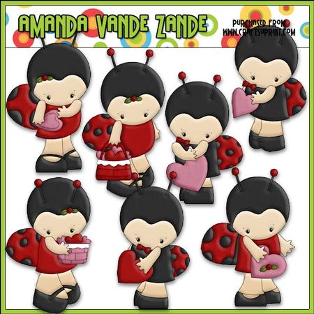 Little Ladybug Valentine Clip Art