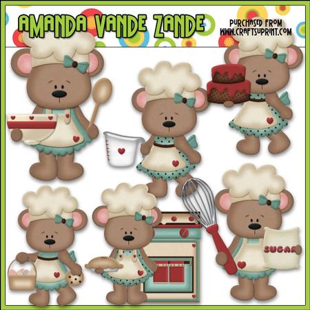 Betsy Loves Baking Bears Clip Art (blue)