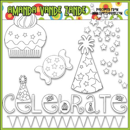 Celebrate Digital Stamp Clip Art