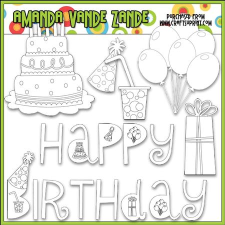 Happy Birthday Digital Stamps
