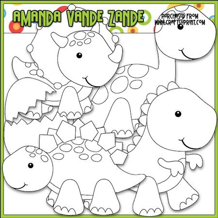Dino Babies Digital Stamp Clip Art