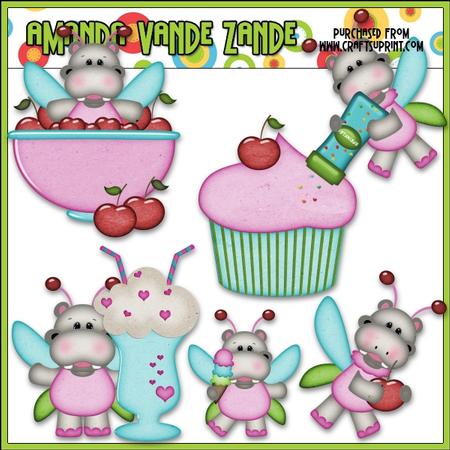 Sweet Stuff Fairy Hippos 1 Clip Art