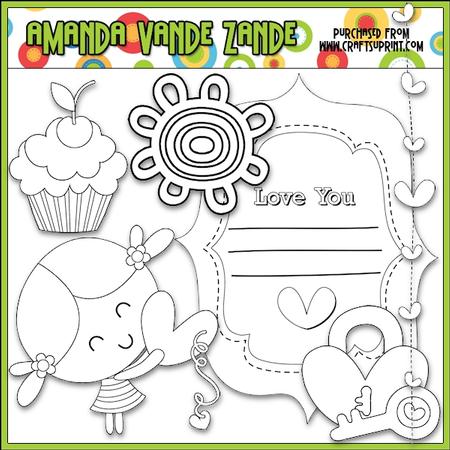 Sweet Love Digital Stamp Clip Art