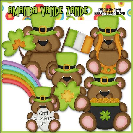 Little Irish Bears Clip Art